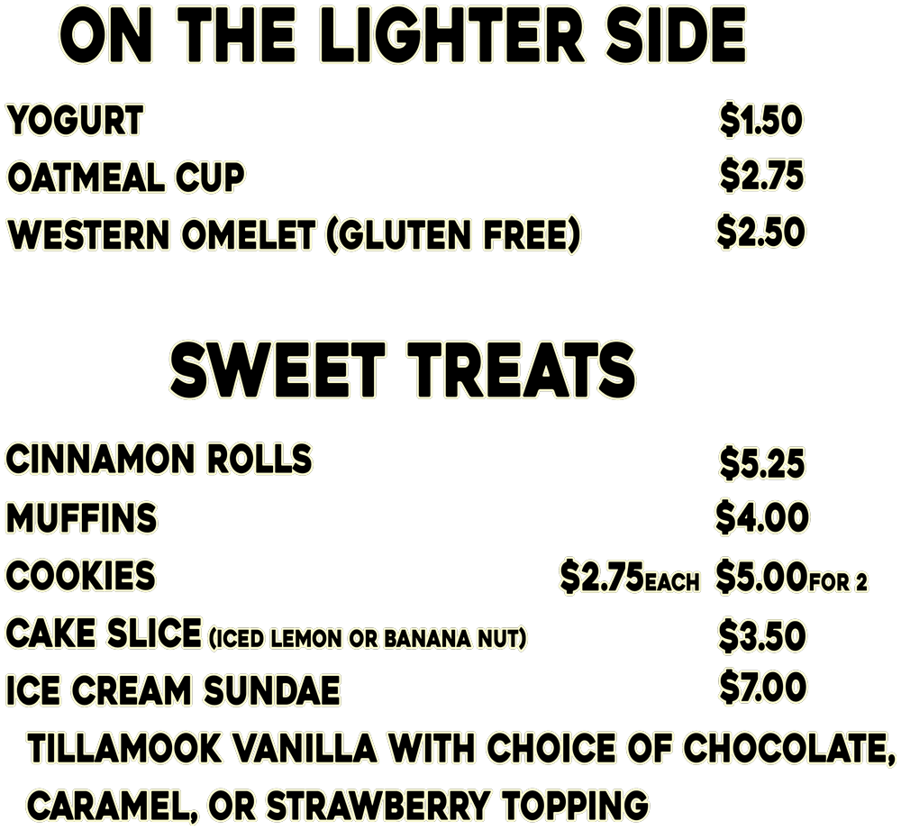 Menu On the Lighter Side and Sweet Treats